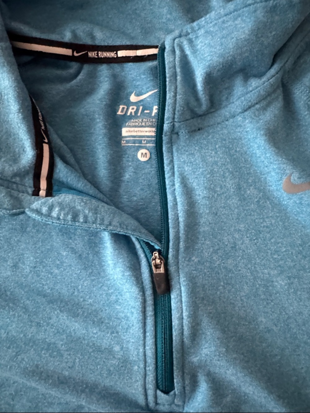 Nike Dri-FIT Blue Heather Running Top - Picture 4 of 9